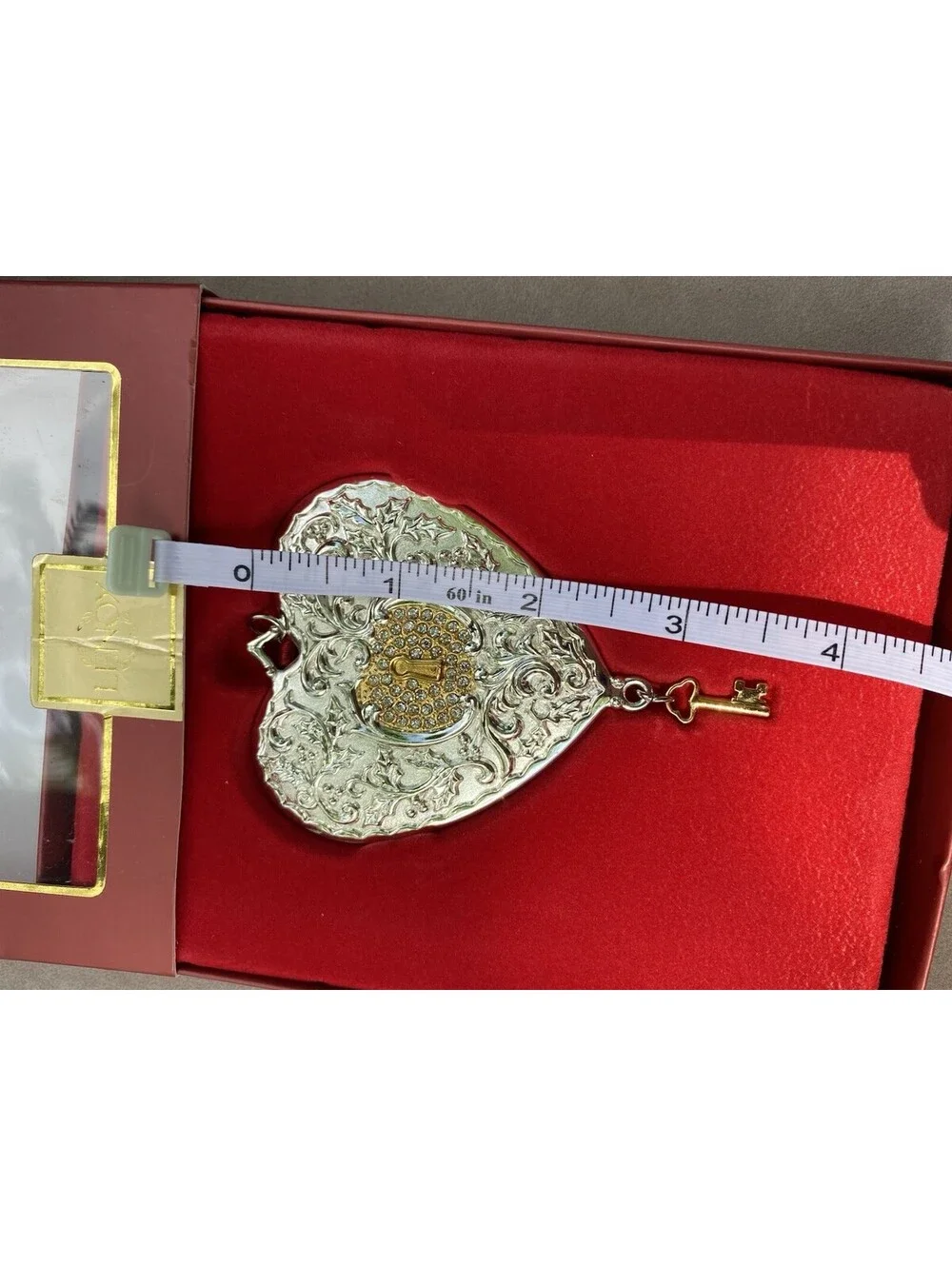 Lenox Christmas Holiday Key To My Heart Silver Plated Ornament NEW